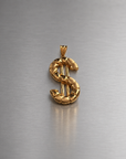 Lustrous Gold Dollar Sign Pendant