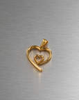 Gold Open Heart Pendant